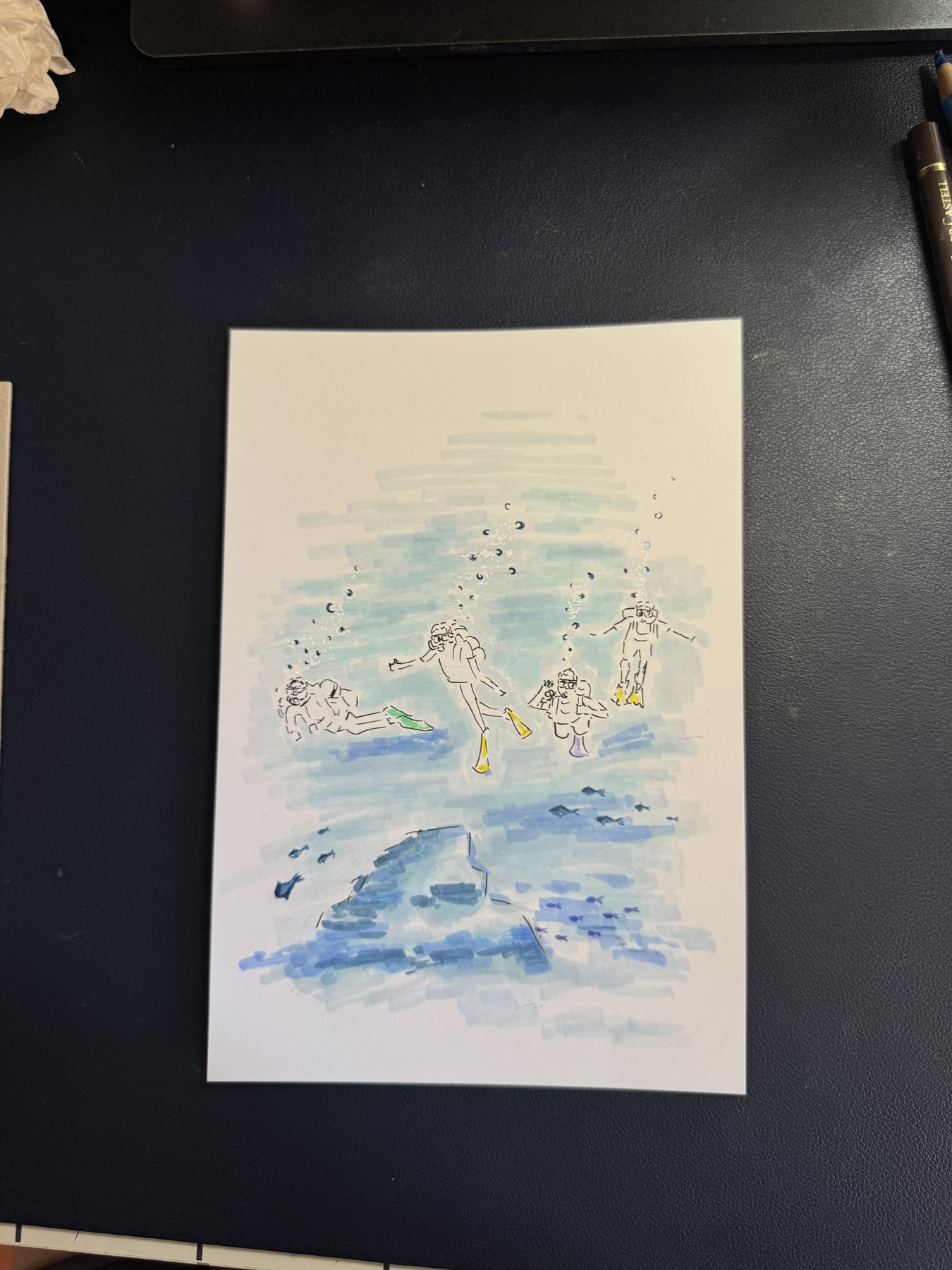 Escena de buceo creada para uno de los regalos de los testigos